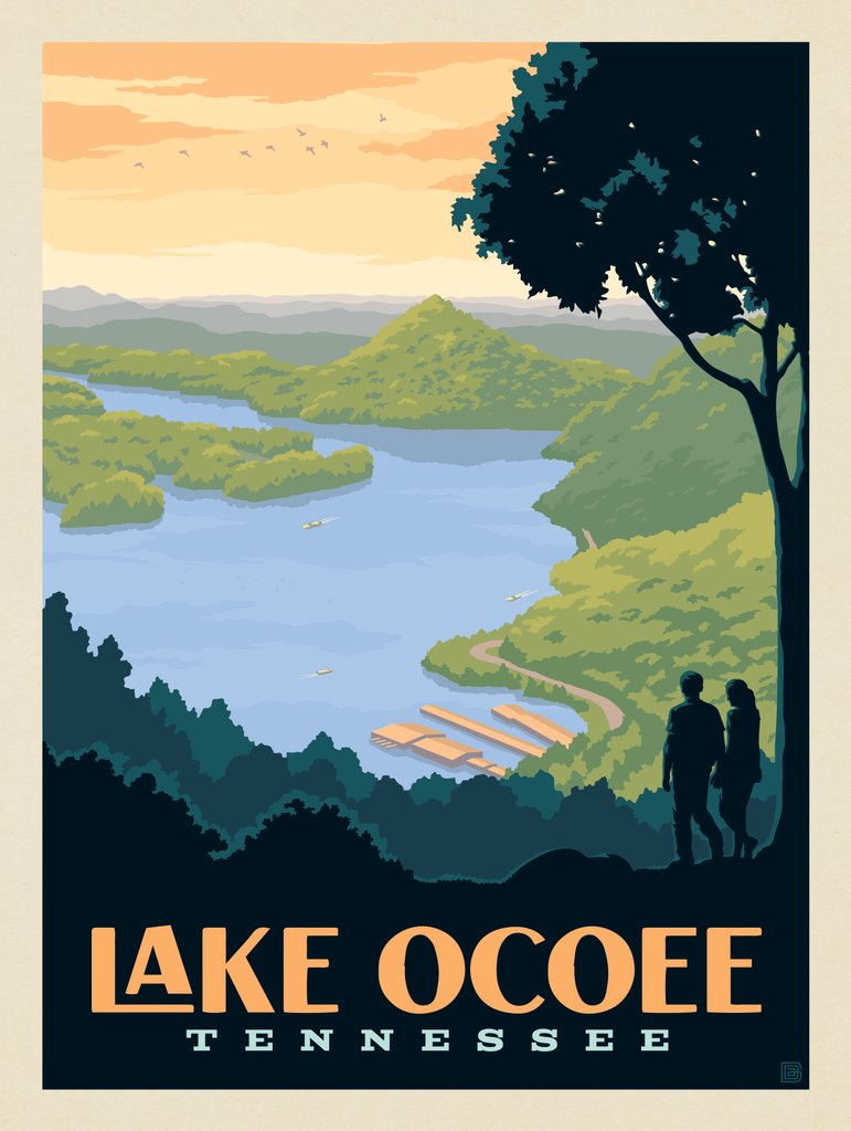 Lake Ocoee, TN - Postcards - Artwork