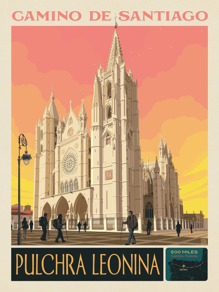 Camino De Santiago Trail: 08 Pulchra Leonina - Postcards - Artwork