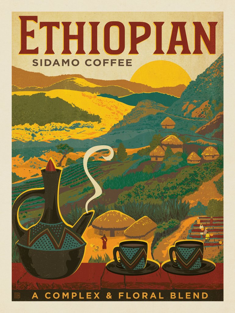 Ethiopian Sidamo Coffee - Art Print - Artwork