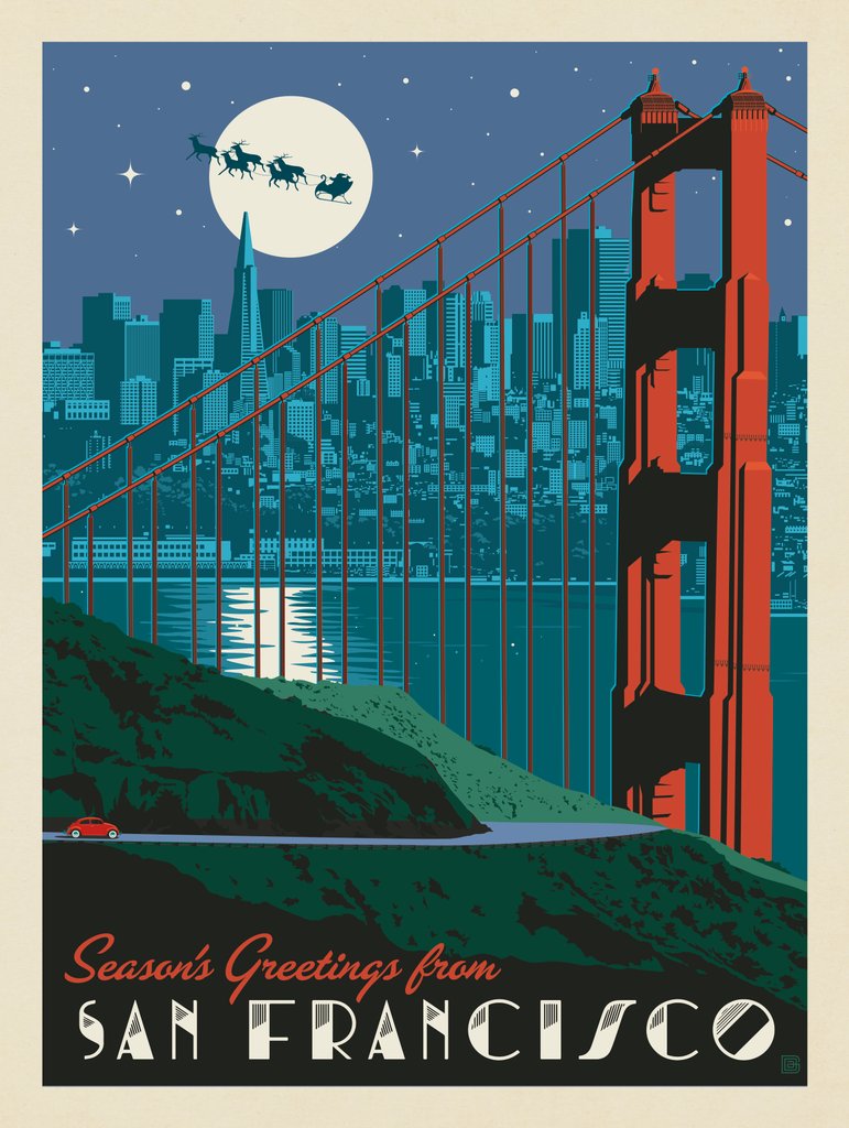 Season's Greetings From San Francisco - Art Print - Artwork