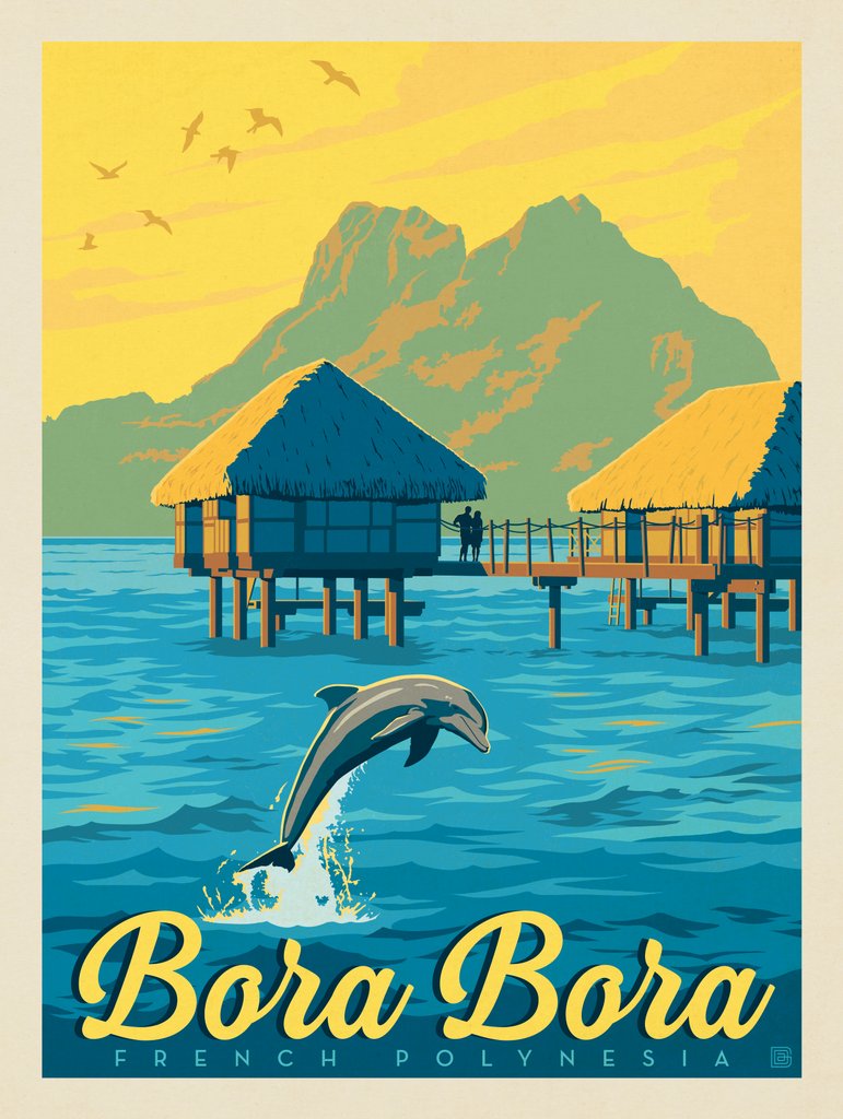 French Polynesia: Bora Bora - Notecards - Artwork