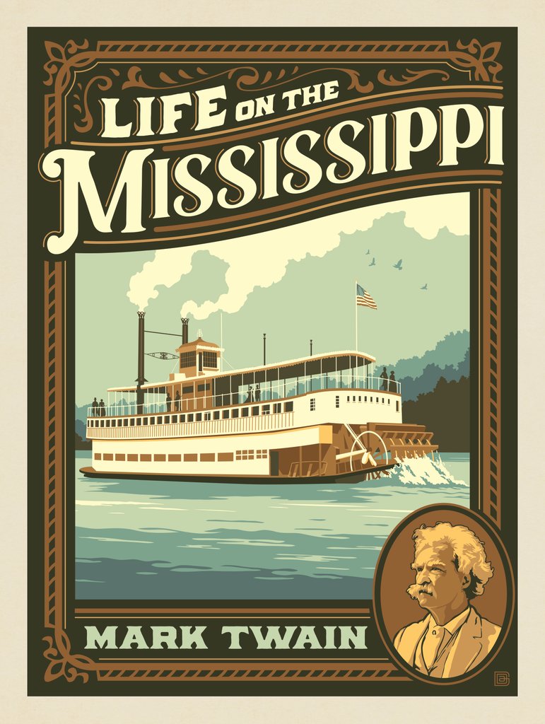 Life On The Mississippi: Mark Twain - Canvas - Artwork