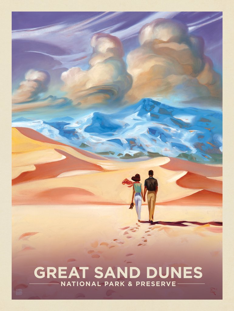 Great Sand Dunes National Park & Preserve: Sands Of Time - Postcards - Artwork