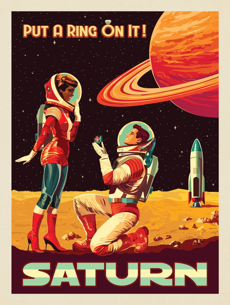 Saturn: Put A Ring On It! - Notecards - Artwork