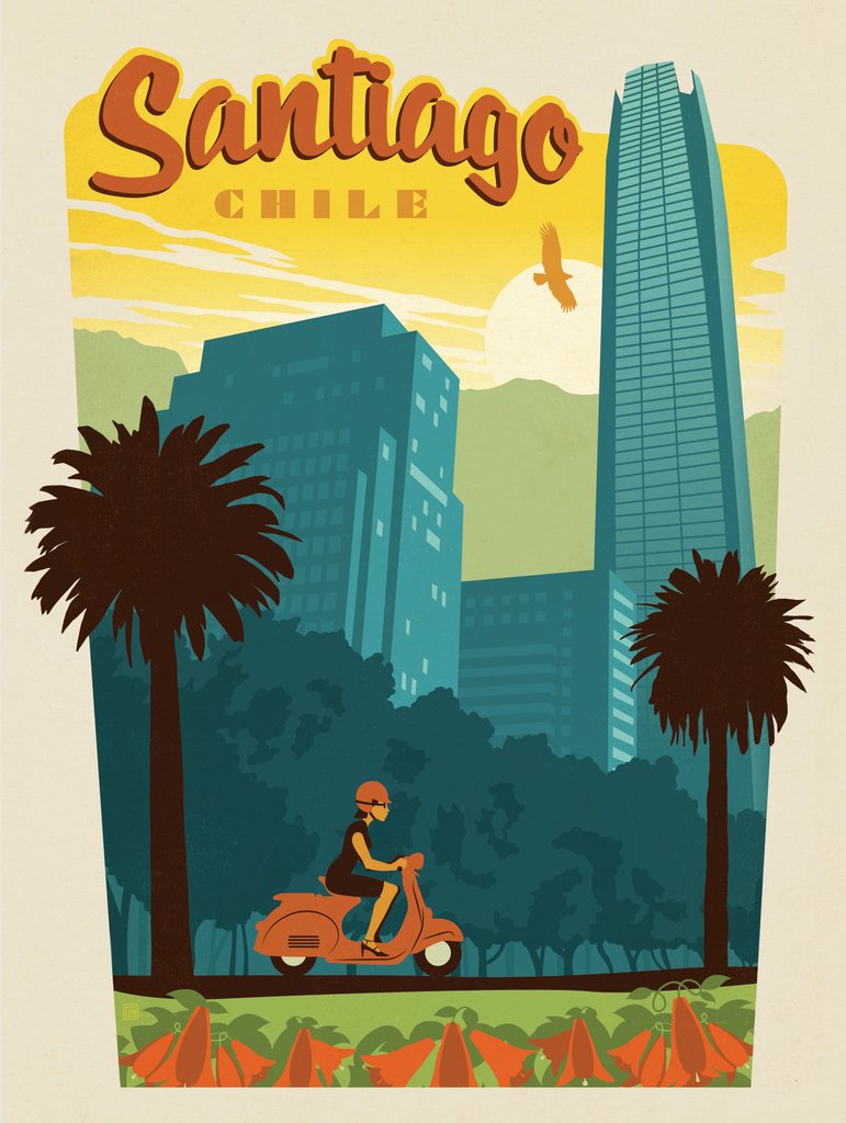 Chile: Santiago - Canvas - Artwork