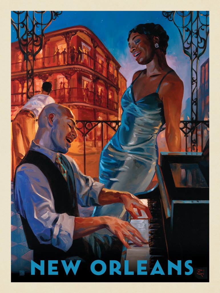 New Orleans: Jazz - Metal Sign - Artwork