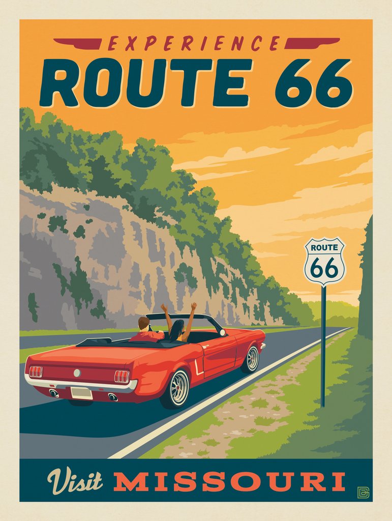 MO—Visit Missouri: Route 66 - Art Print - Artwork