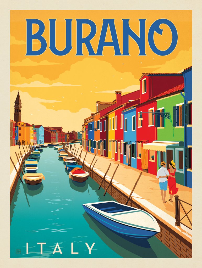 Italy: Burano - Art Print - Artwork