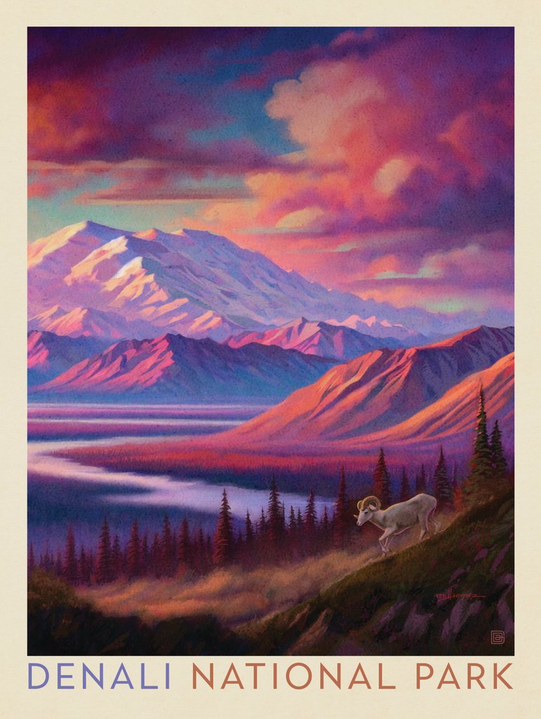 Denali National Park: Alpenglow - Canvas - Artwork