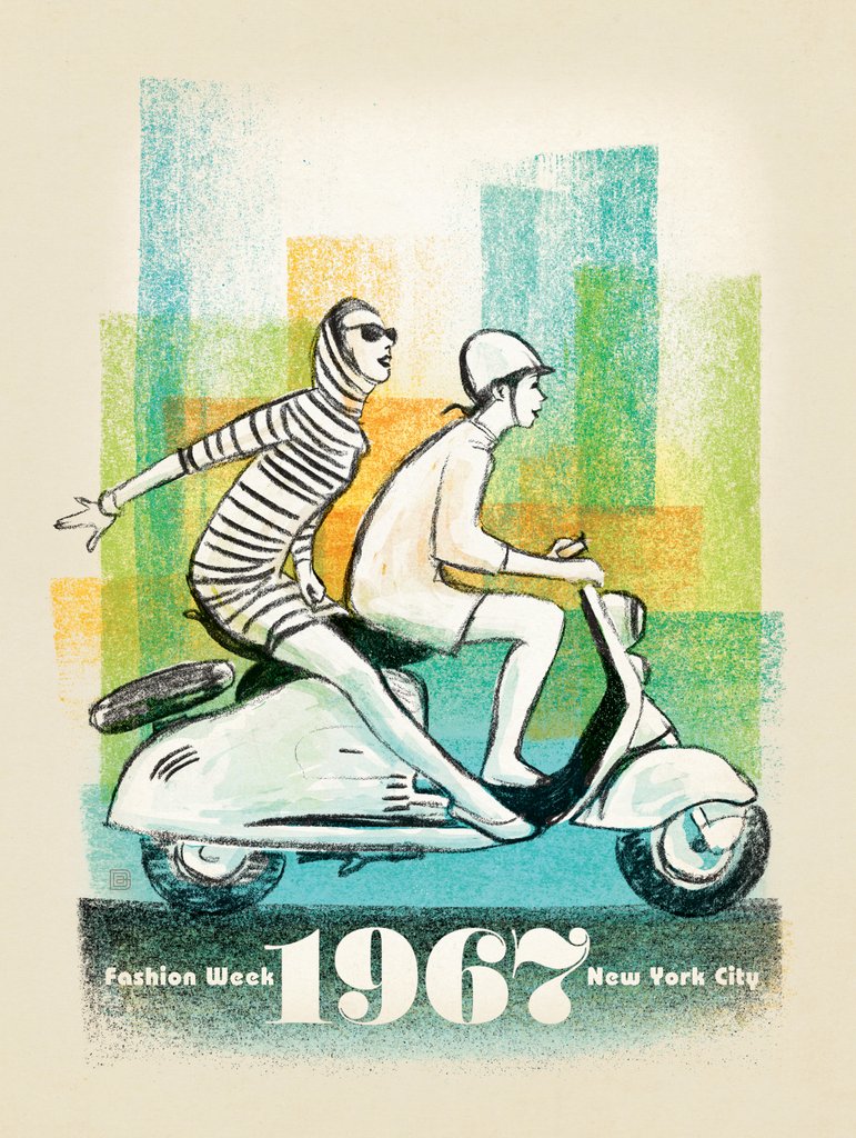 1967 Scooter Girls - Canvas - Artwork