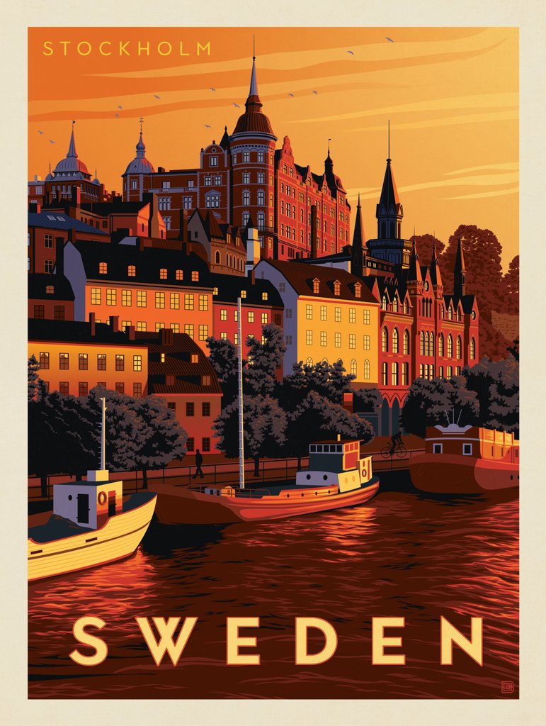 Sweden: Stockholm - Notecards - Artwork