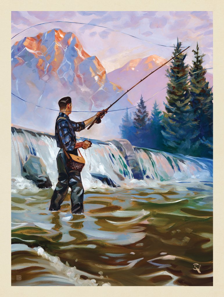 Classic Sportsman: Fly Fishing - Postcards - Artwork
