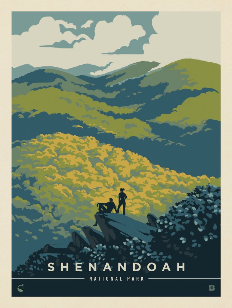 Shenandoah National Park: Blue Ridge Beauty - Metal Sign - Artwork