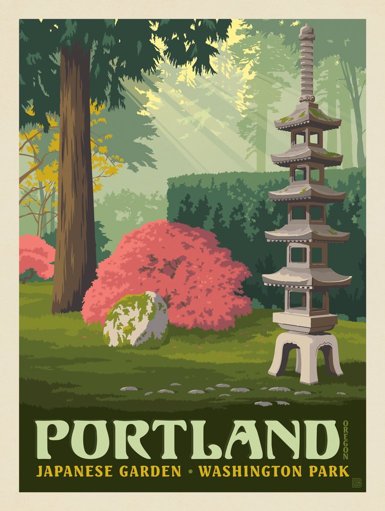 Portland, Oregon: Washington Park - Canvas - Artwork