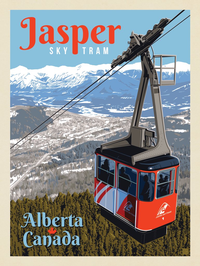 Canada: Jasper Sky Tram - Postcards - Artwork