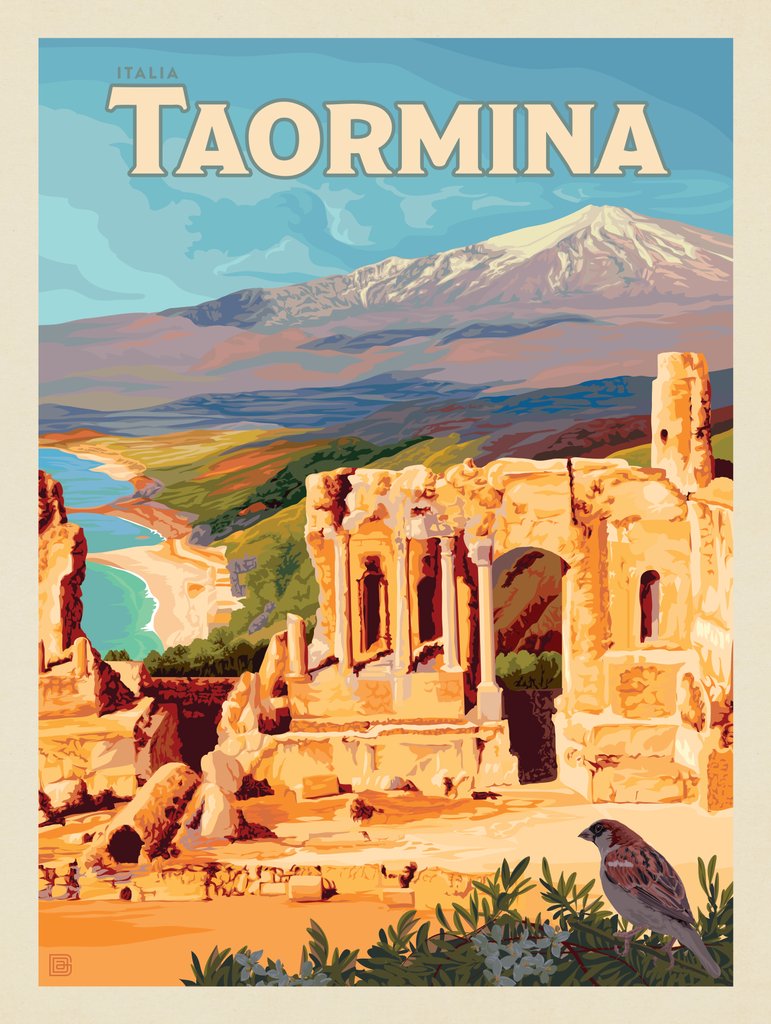 Italy: Taormina - Postcards - Artwork