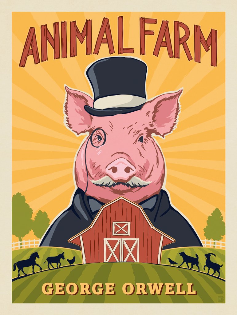 Animal Farm: George Orwell - Metal Sign - Artwork