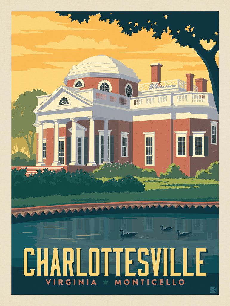 Charlottesville, VA: Monticello - Notecards - Artwork