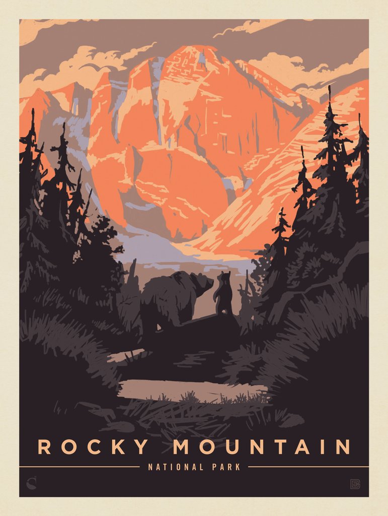 Rocky Mountain National Park: Bear Hug - Art Print - Artwork