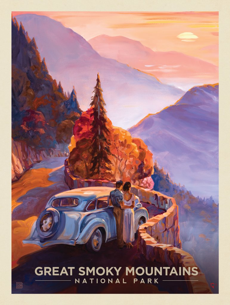Great Smoky Mountains National Park: Smoky Sunset-KC - Canvas - Artwork