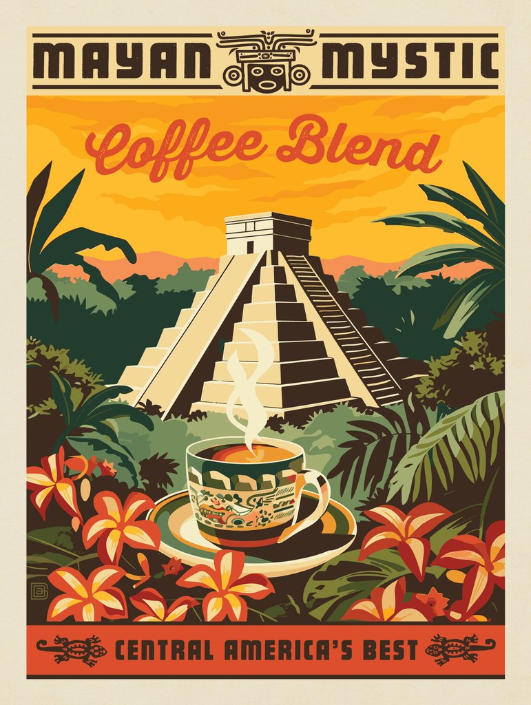 Mayan Mystic Coffee Blend - Canvas - Artwork
