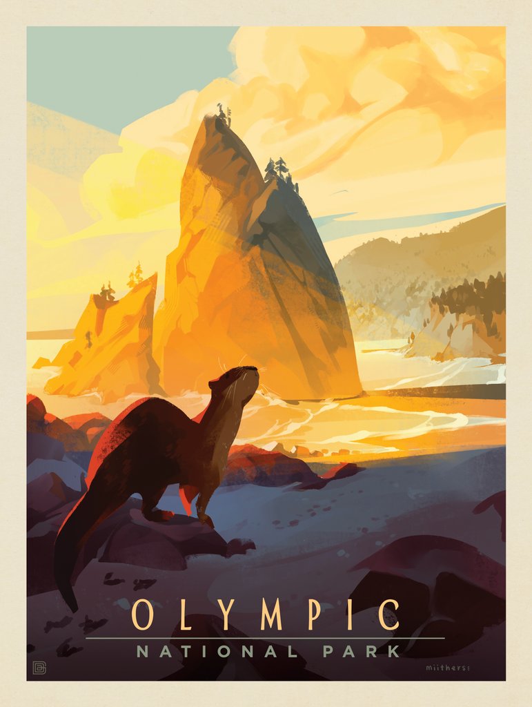 Olympic National Park: Sea Otter - Postcards - Artwork