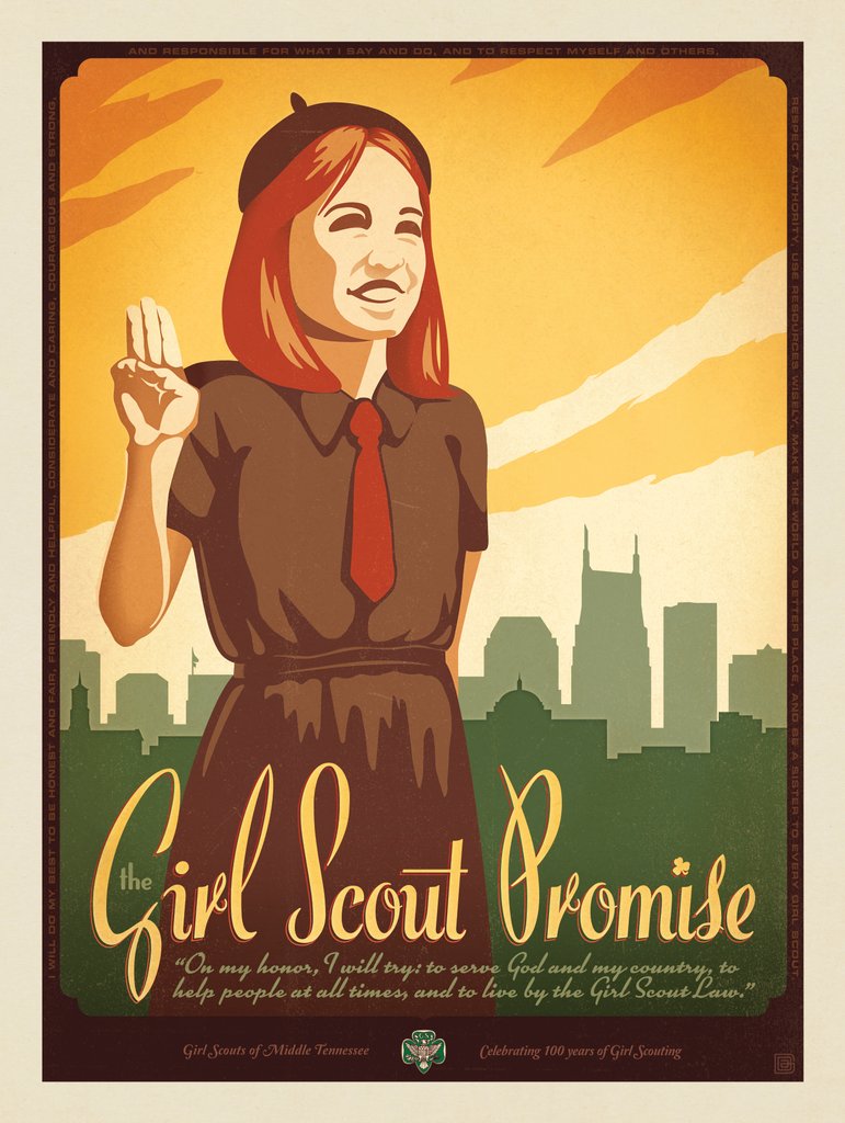 Girl Scouts: Promise - Metal Sign - Artwork
