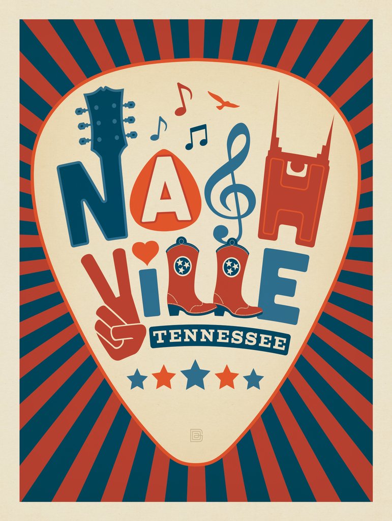 Nashville Symbol Type Design - Postcards - Artwork