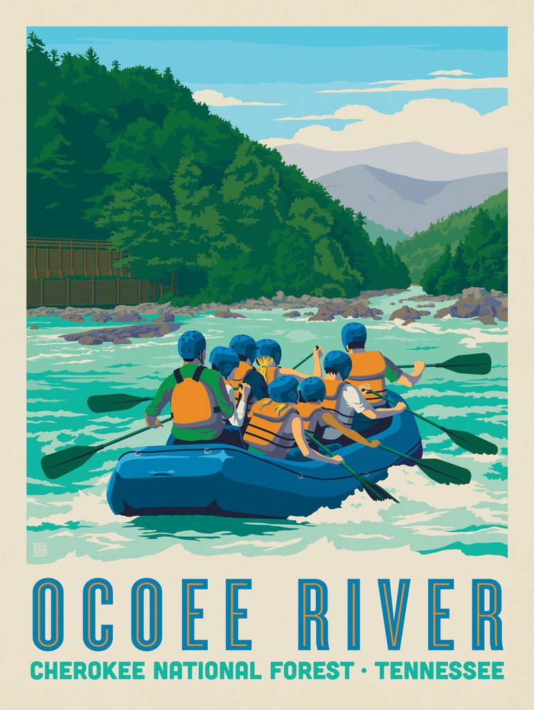 Ocoee River Rafting - Notecards - Artwork