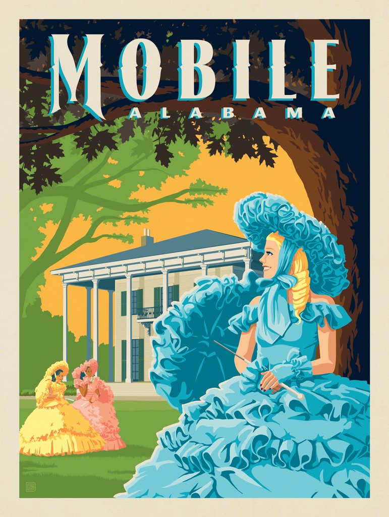 Mobile, AL: Azalea Maids - Postcards - Artwork