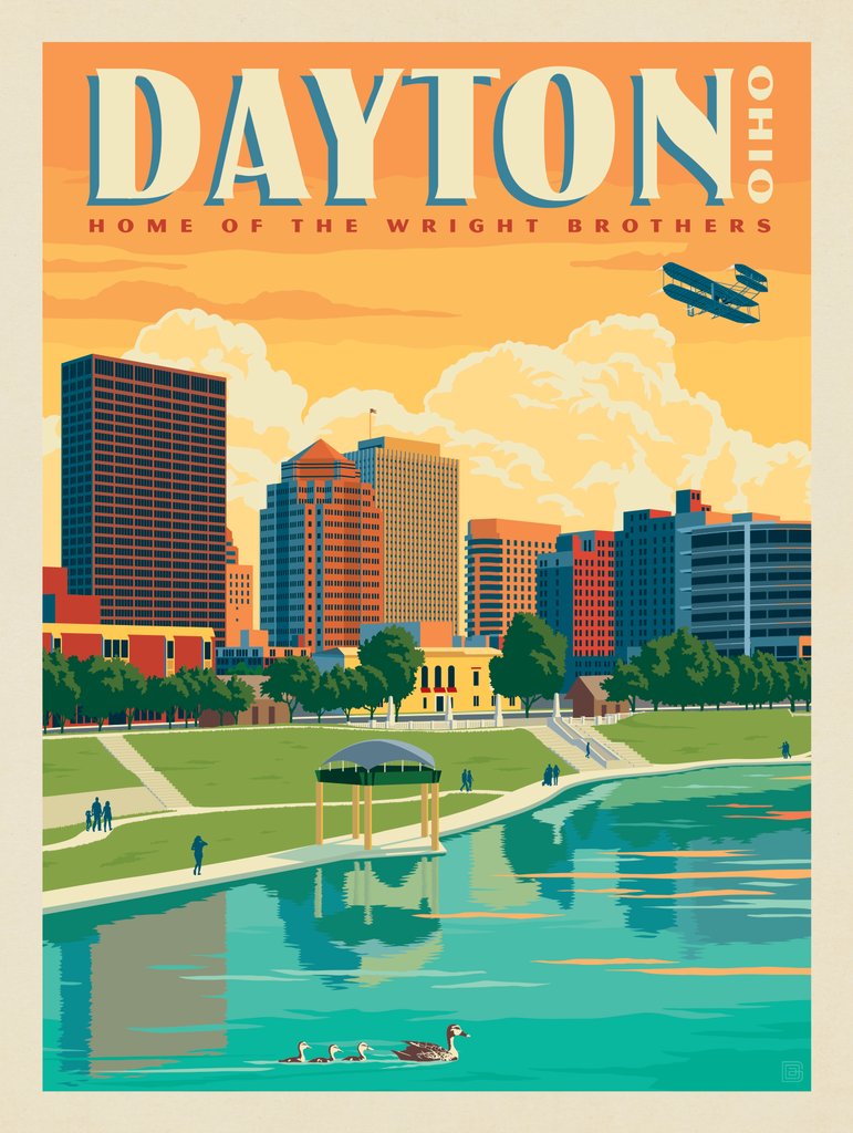 Dayton, OH - Postcards - Artwork