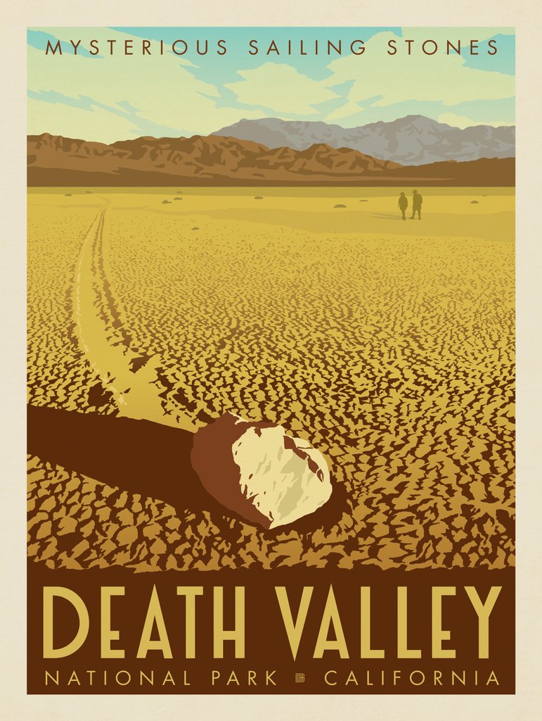 Death Valley National Park: Sailing Stone - Canvas - Artwork