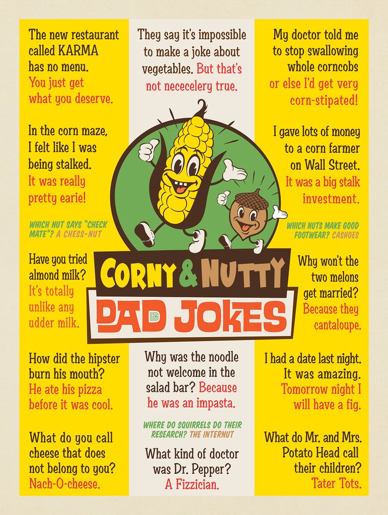 Dad Jokes: Corny & Nutty Humor - Canvas - Artwork