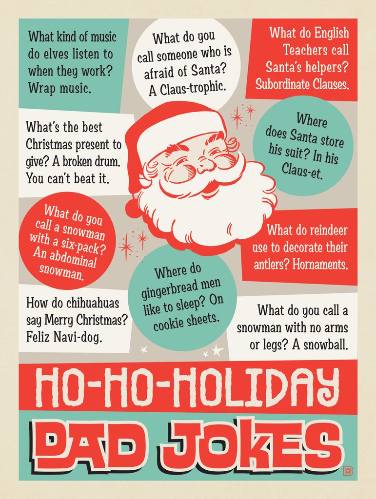 Dad Jokes: Ho-Ho-Holidays - Metal Sign - Artwork