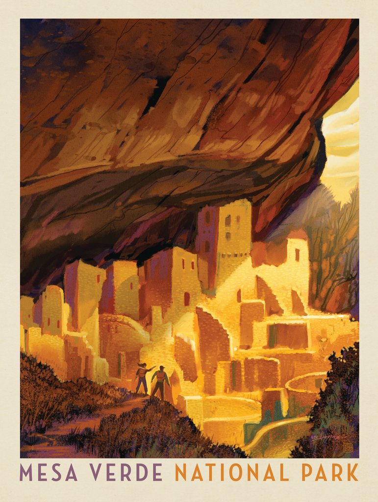 Mesa Verde National Park: Golden Moment - Notecards - Artwork