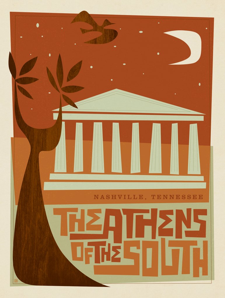 Mod Athens of the South - Art Print - Artwork