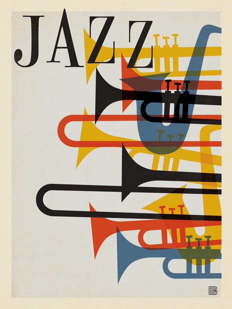 Mid-Century Jazz - Art Print - Artwork