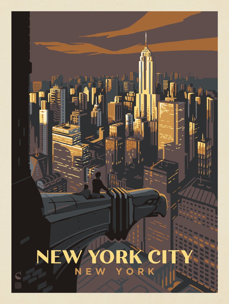 USA-New York City: Eagle's View - Metal Sign - Artwork