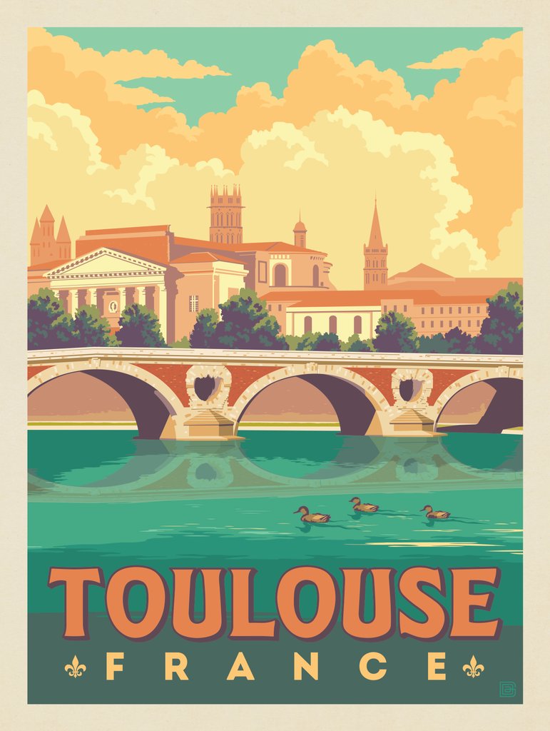 France: Toulouse, Pont Neuf - Canvas - Artwork