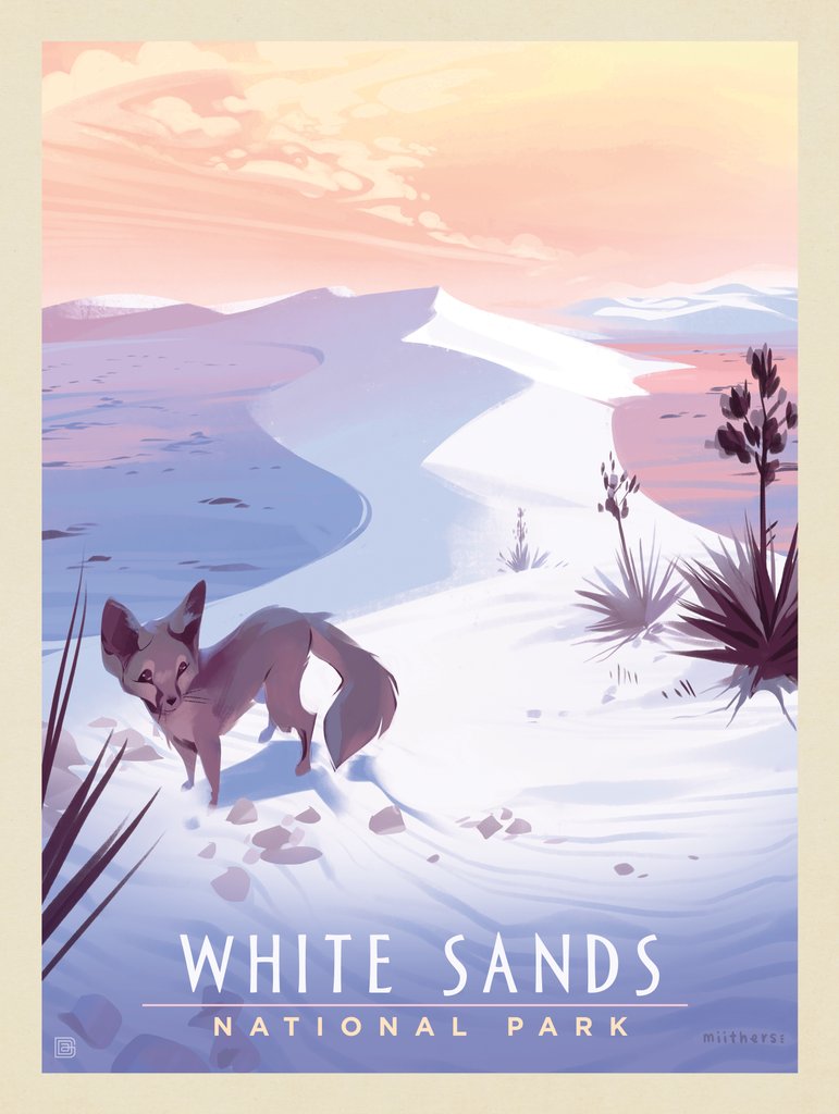 White Sands National Park: Kit Fox - Canvas - Artwork
