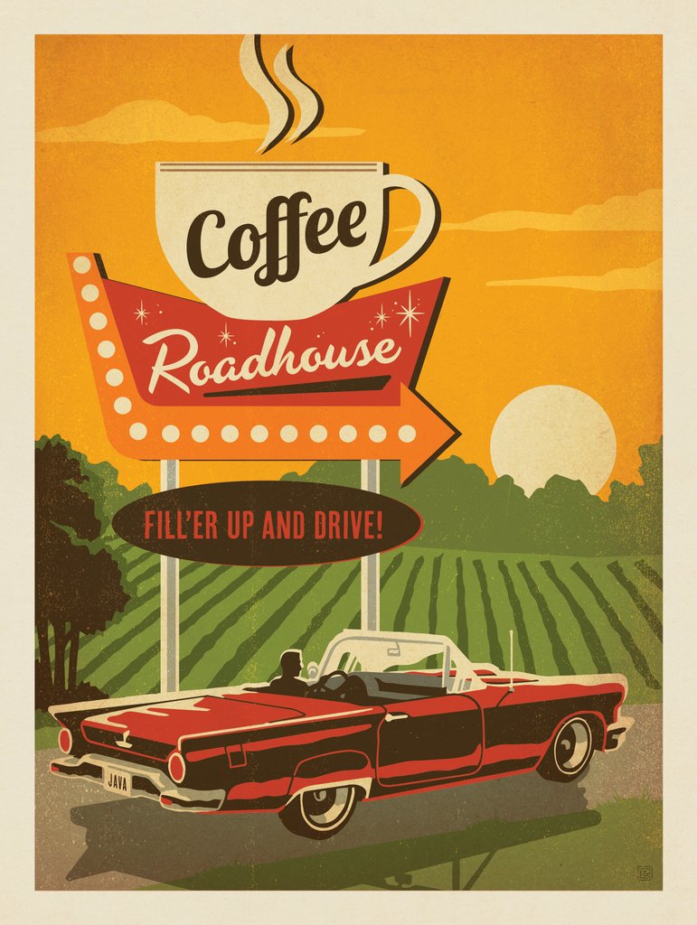 Roadhouse Coffee - Art Print - Artwork