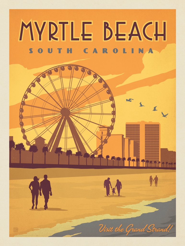 Myrtle Beach, SC - Canvas - Artwork