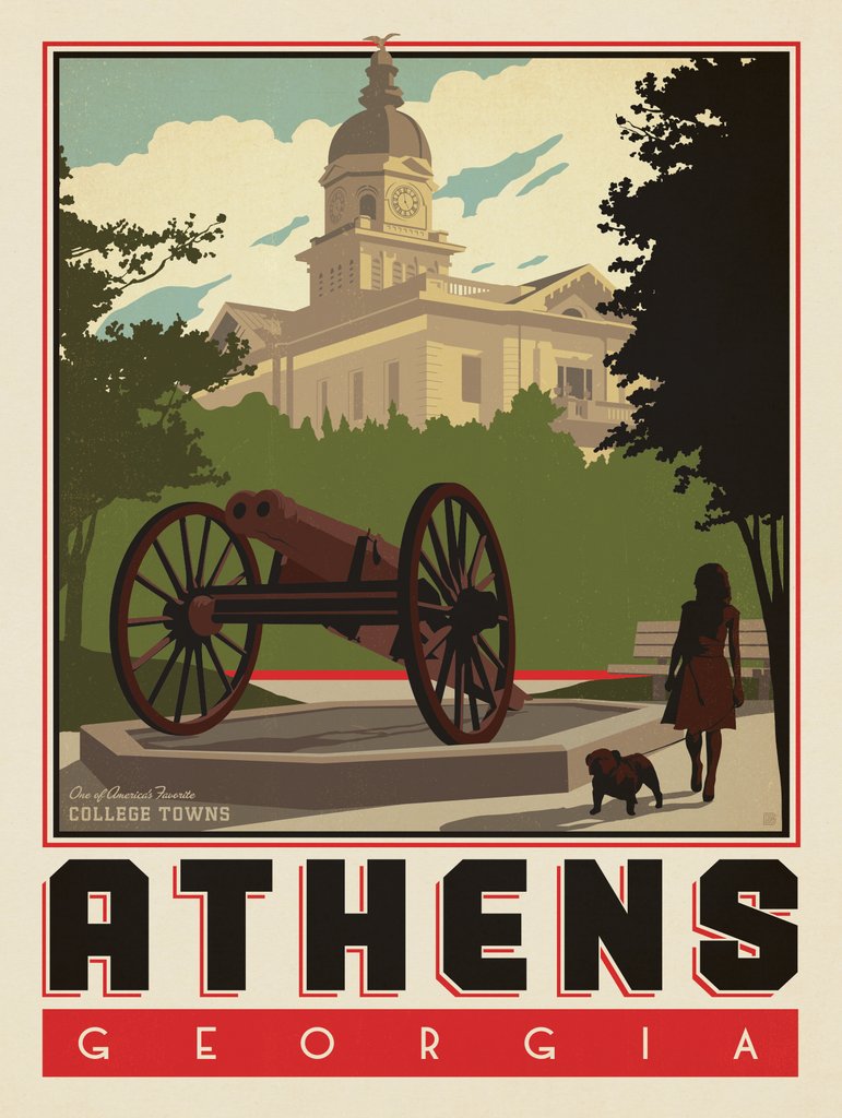 American College Towns: Athens, GA - Canvas - Artwork