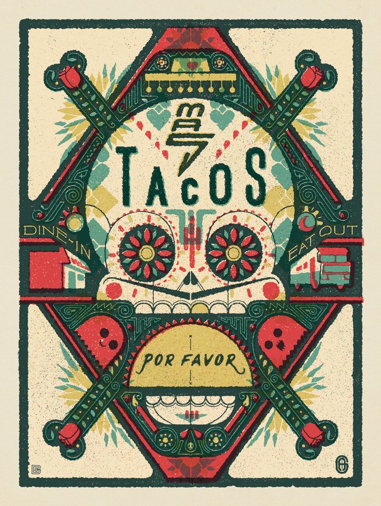 Mas Tacos Por Favor - Notecards - Artwork