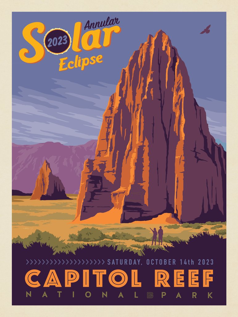 Annular Solar Eclipse: 2023 Capitol Reef National Park - Notecards - Artwork