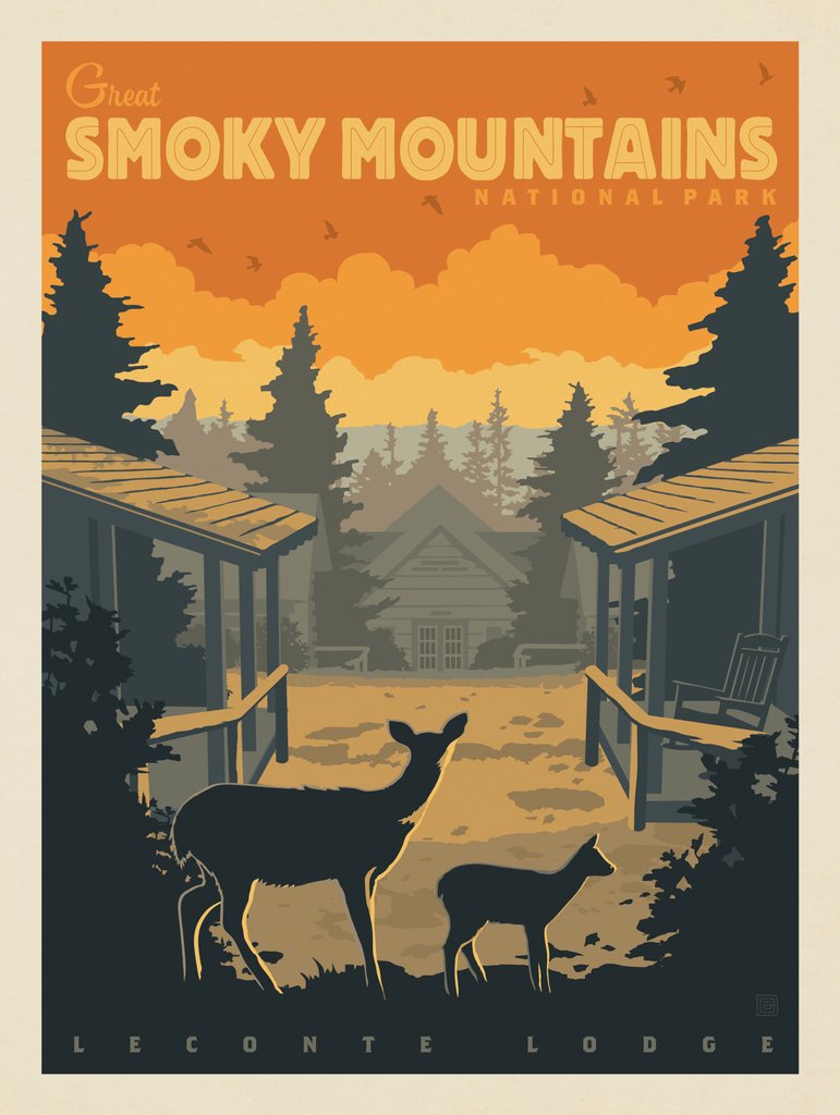 Great Smoky Mountains National Park: LeConte Lodge - Notecards - Artwork