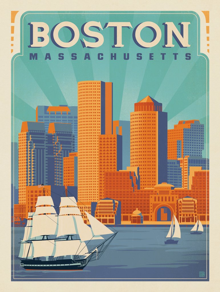 Boston Harbor - Postcards - Artwork
