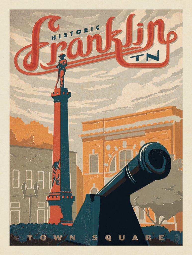Franklin Town Square - Metal Sign - Artwork