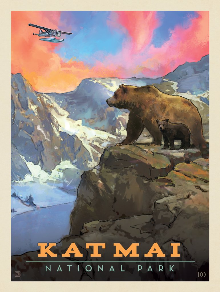 Katmai National Park: Mountain View - Notecards - Artwork
