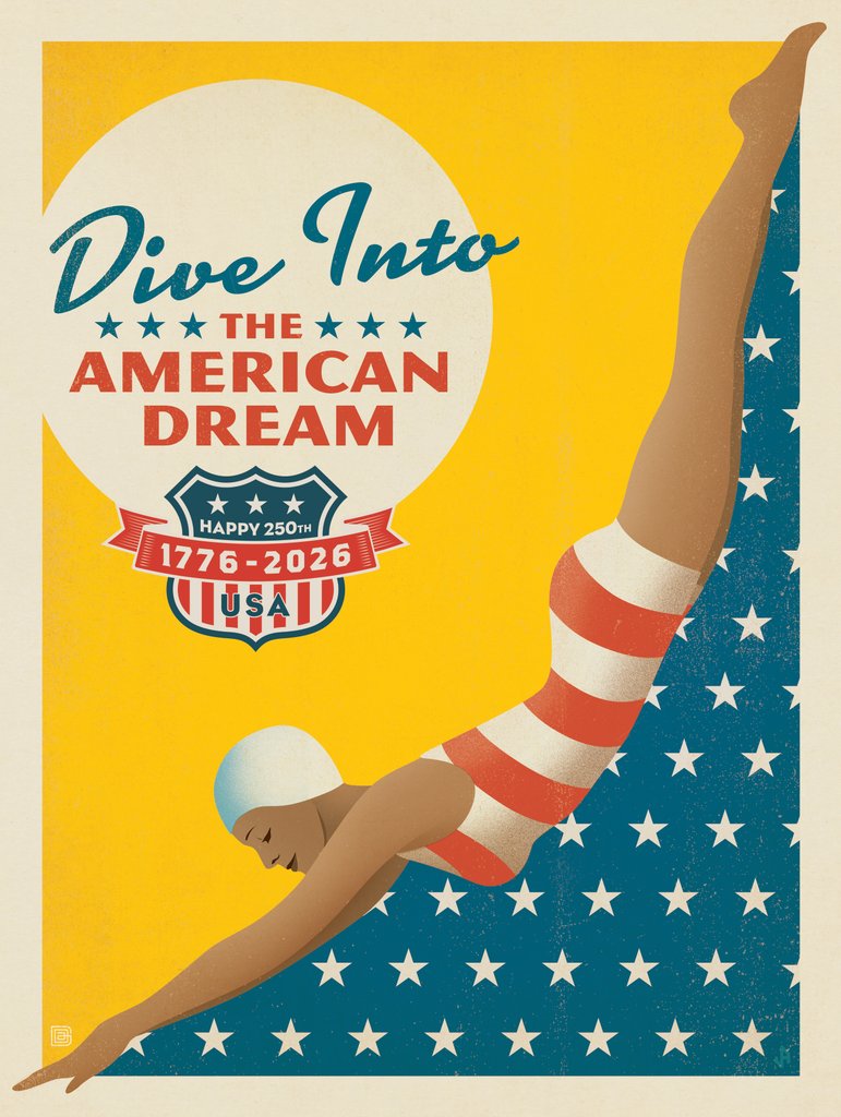250th Anniversary USA: Dive Into the American Dream - Notecards - Artwork